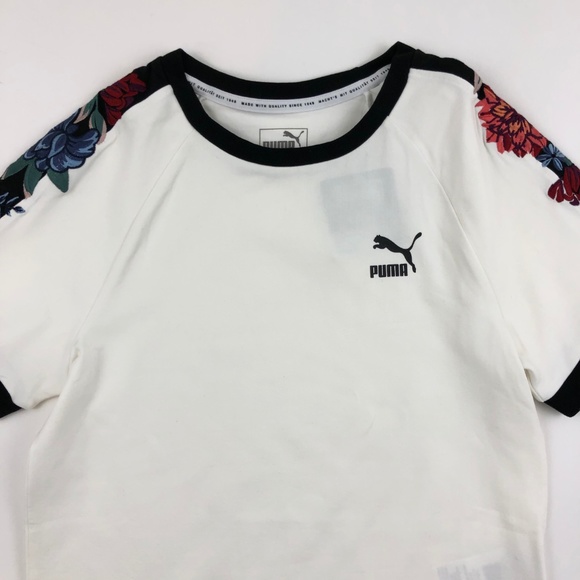 Puma Embellished T7 Shirt Women's White L - Picture 2 of 8